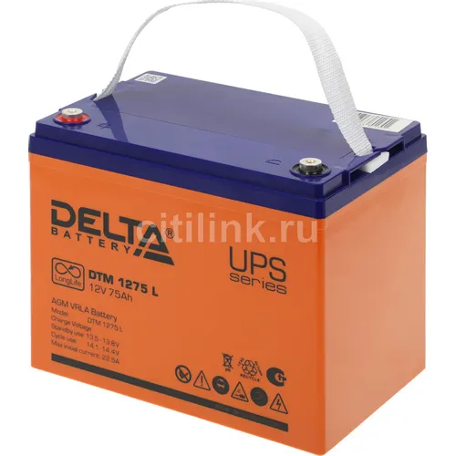 Аккумуляторная батарея Delta DTM 1275 L для ИБП, 12В, 75Ач