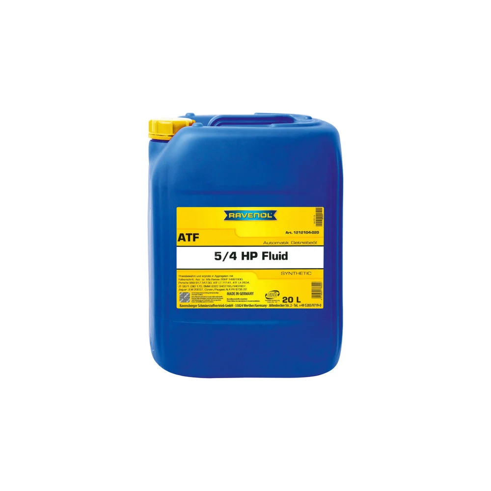 Трансмиссионное масло RAVENOL ATF 5/4 HP Fluid 20 л, new 1212104-020-01-999