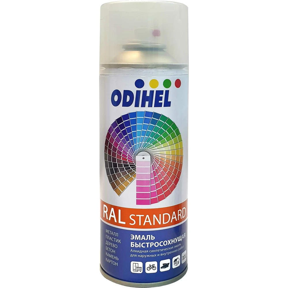 Алкидная аэрозольная эмаль ODIHEL RAL9010A