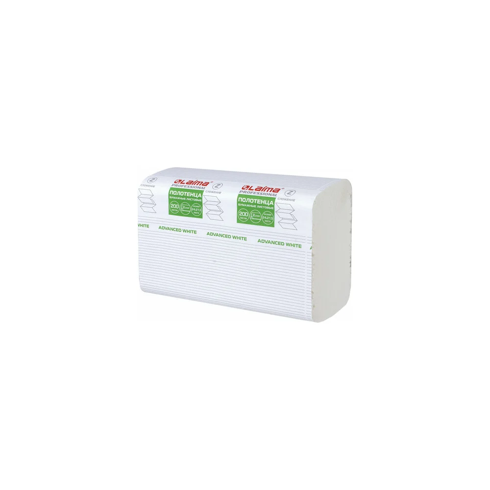 Бумажные полотенца LAIMA H2 ADVANCED WHITE 111338