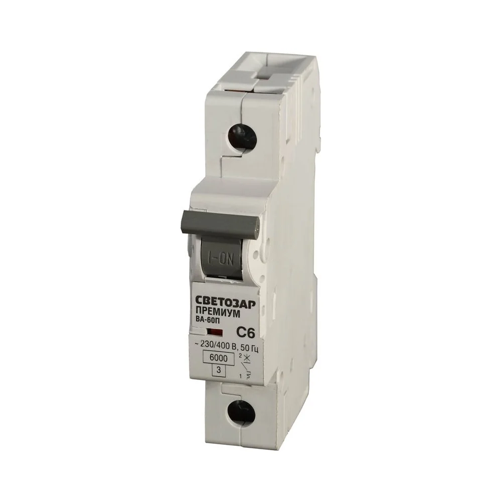 Автомат СВЕТОЗАР Премиум 1п, C, 50A, 6кА, 230/400В SV-49021-50-C