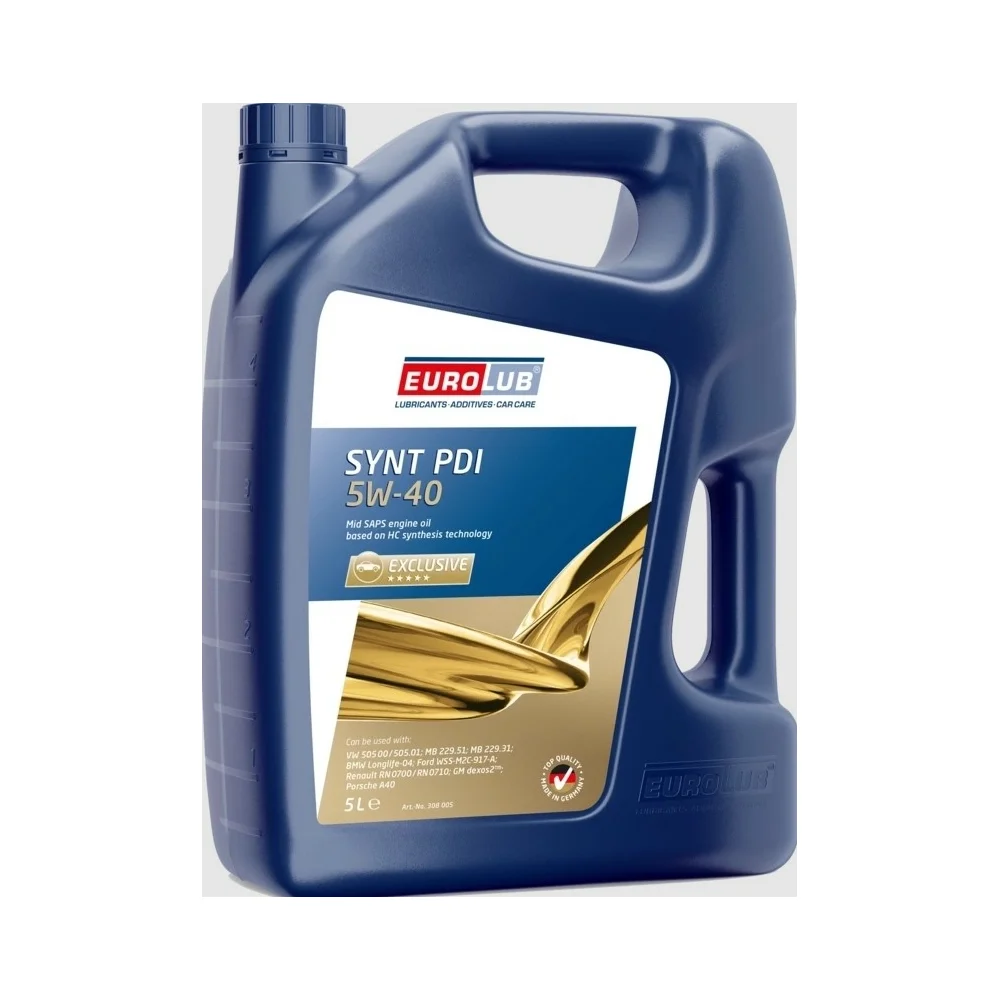 Моторное синтетическое масло EUROLUB SYNT PDI 5W-40 ACEA C3 API SN/CF 308005