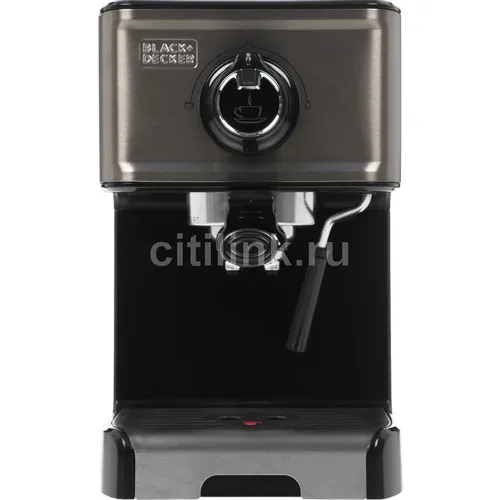 Кофеварка BLACK+DECKER BXCO1200E, рожковая, нержавеющая сталь /черный