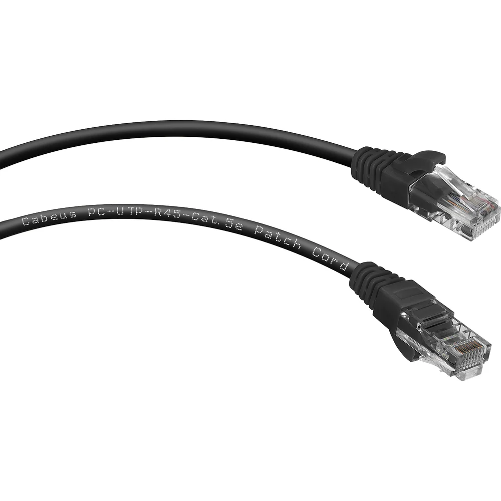 Неэкранированный патч-корд Cabeus PC-UTP-RJ45-Cat.5e-0.15m-BK-LSZH