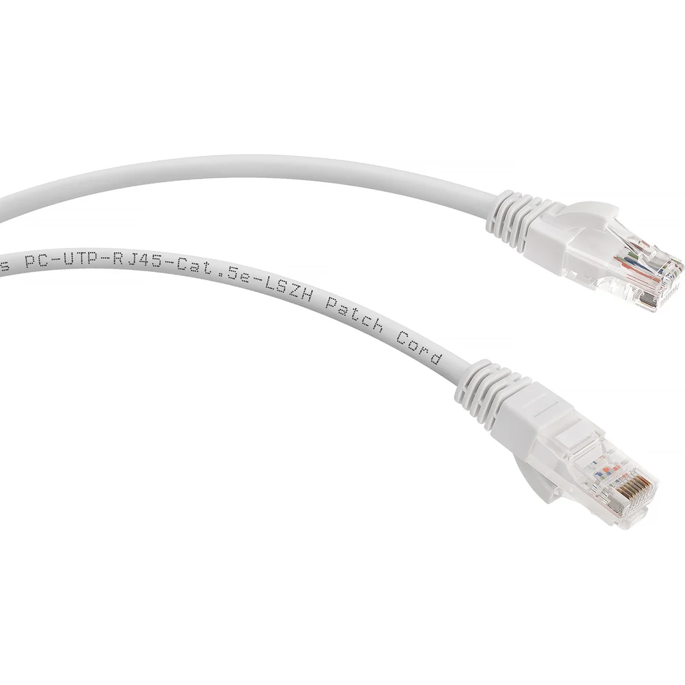 Неэкранированный патч-корд Cabeus PC-UTP-RJ45-Cat.5e-5m-WH-LSZH