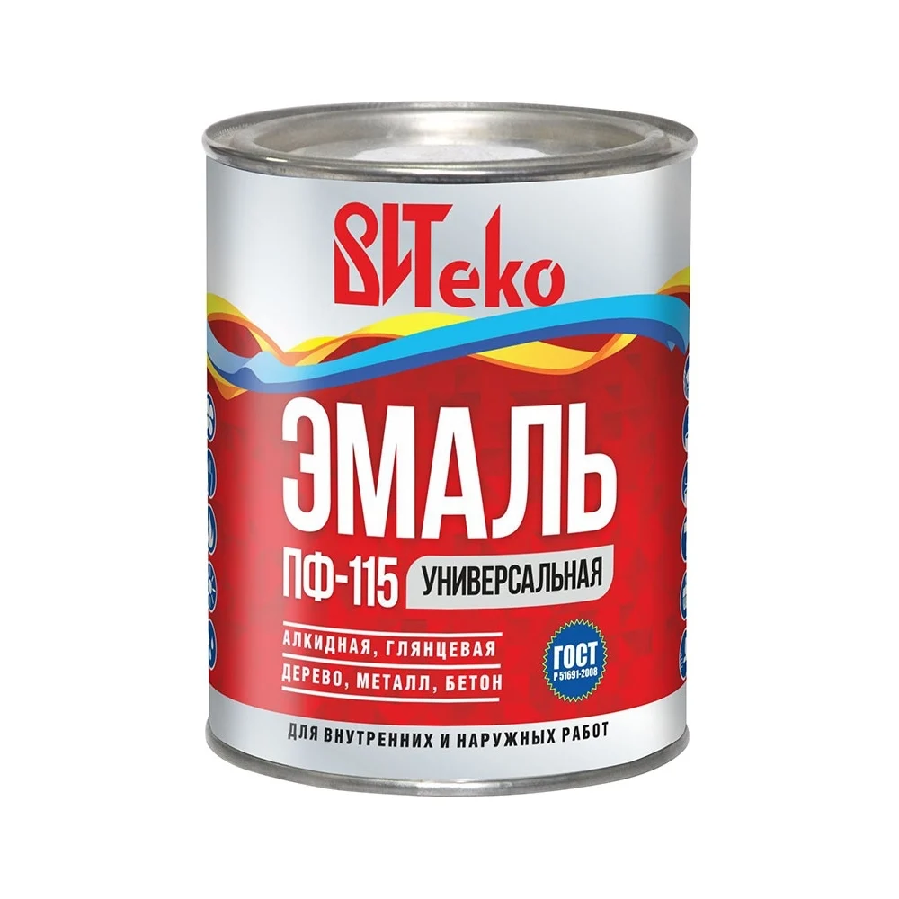 Эмаль Царицынские краски Витеко ПФ-115, красная, 0.8 кг 16085