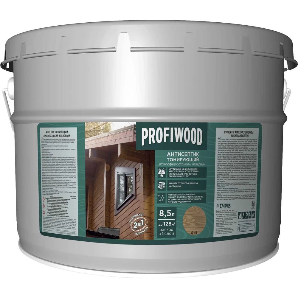 Тонирующий атмосферостойкий алкидный антисептик Profiwood 3890