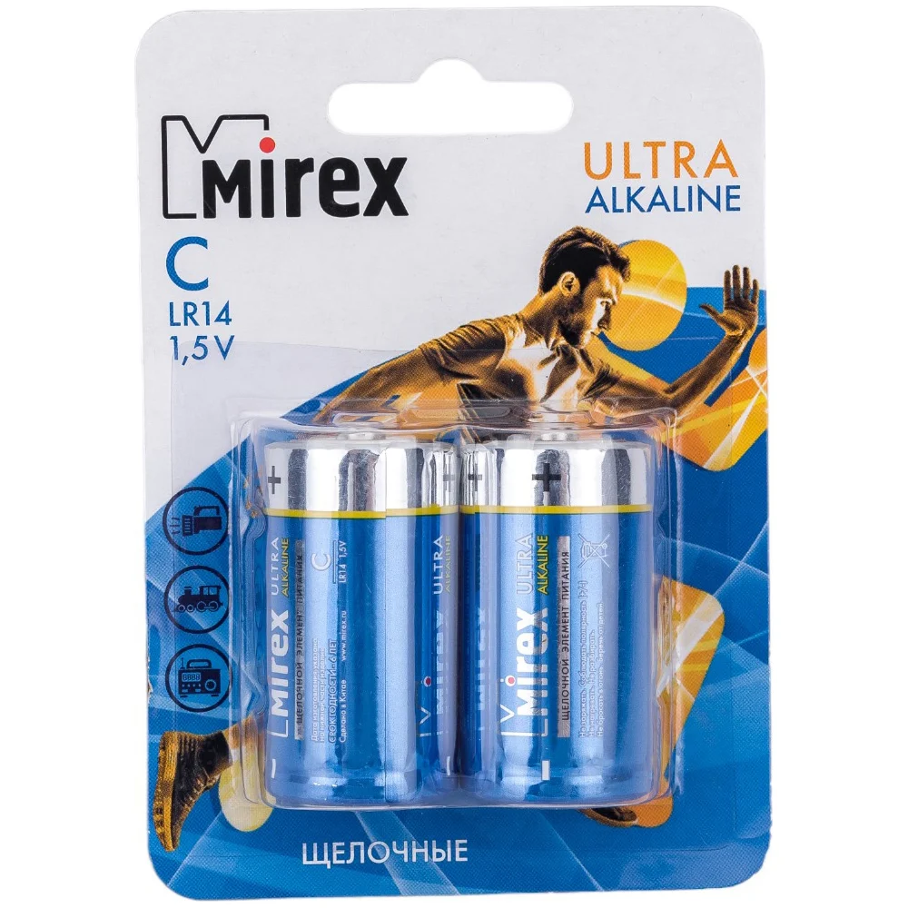Щелочная батарея Mirex 23702-LR14-E2