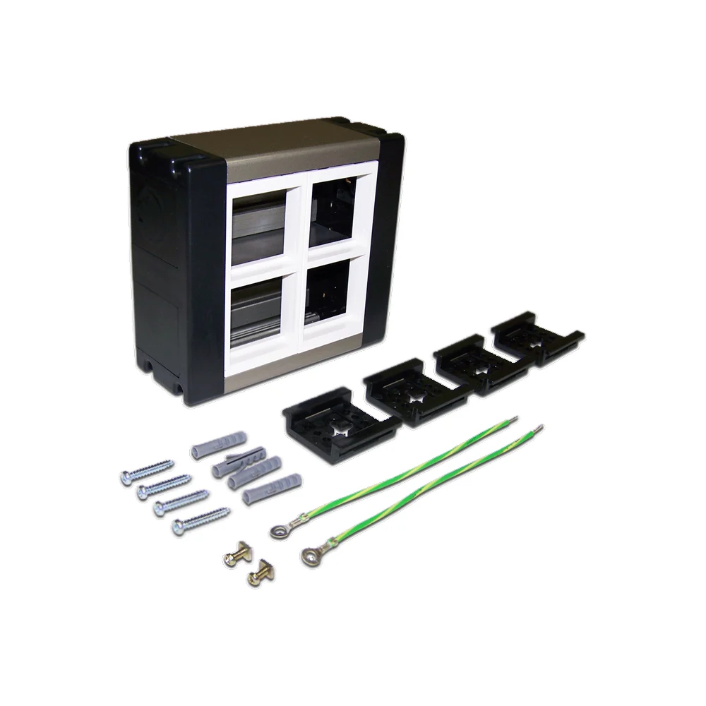 Сдвоенный настенный блок LANMASTER Mosaic LAN-WA-WBK2-F45/4