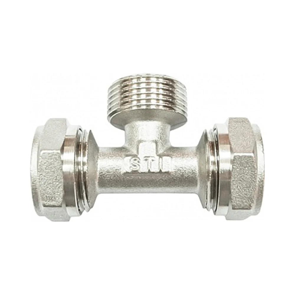 Обжимной латунный тройник STI D190-00044