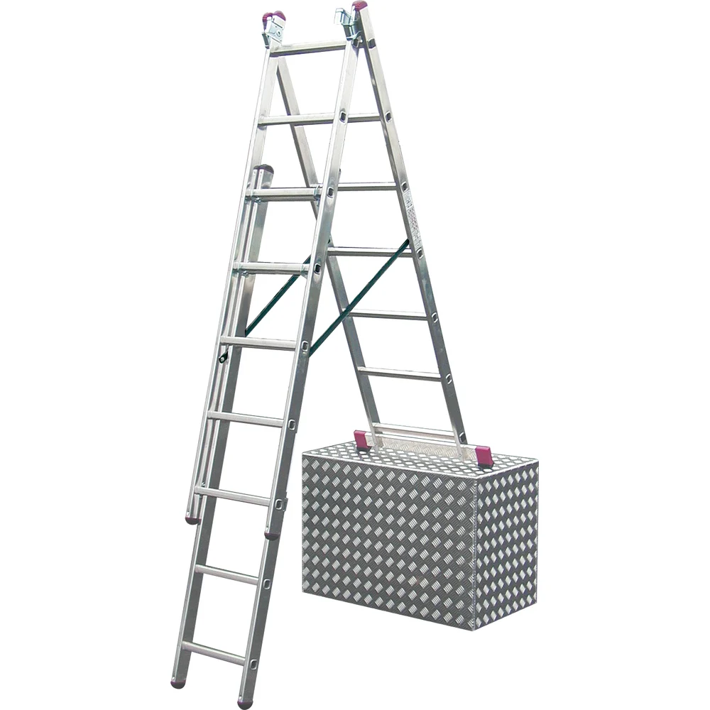Алюминиевая трехсекционная лестница Krause Corda 3х7 013378