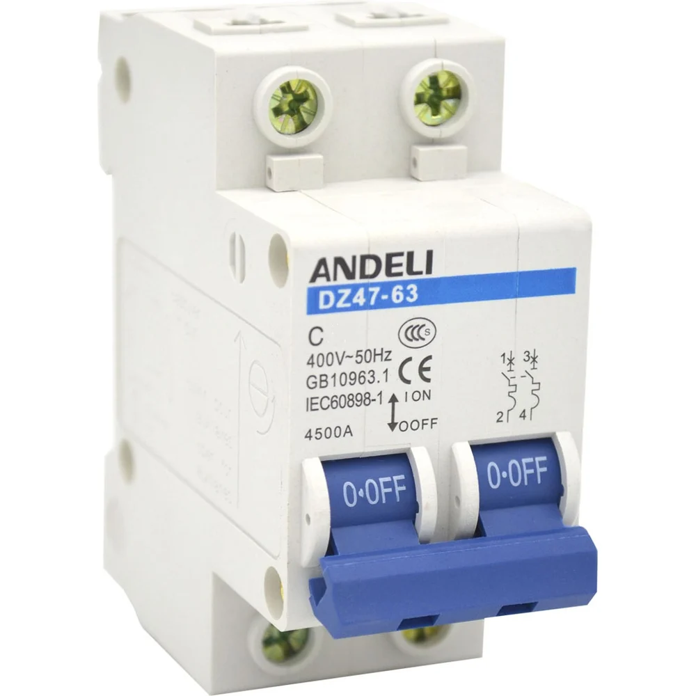 Автоматический выключатель ANDELI DZ47-63/2P ADL01-081
