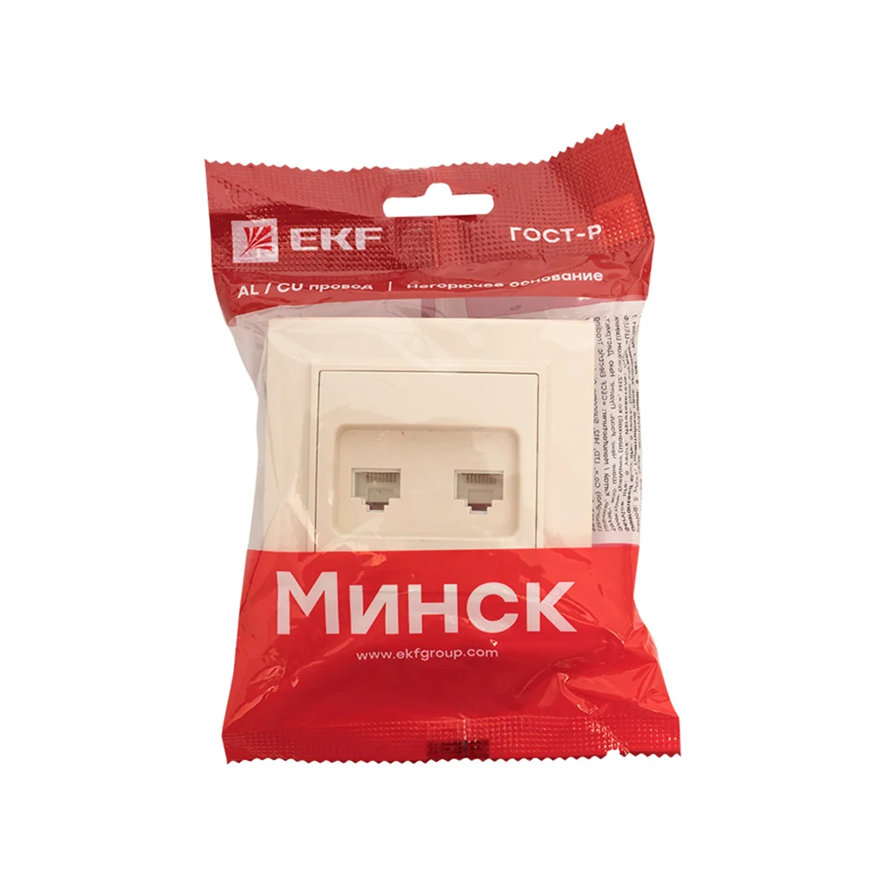 Двухместная розетка EKF Минск ERK02-035-20