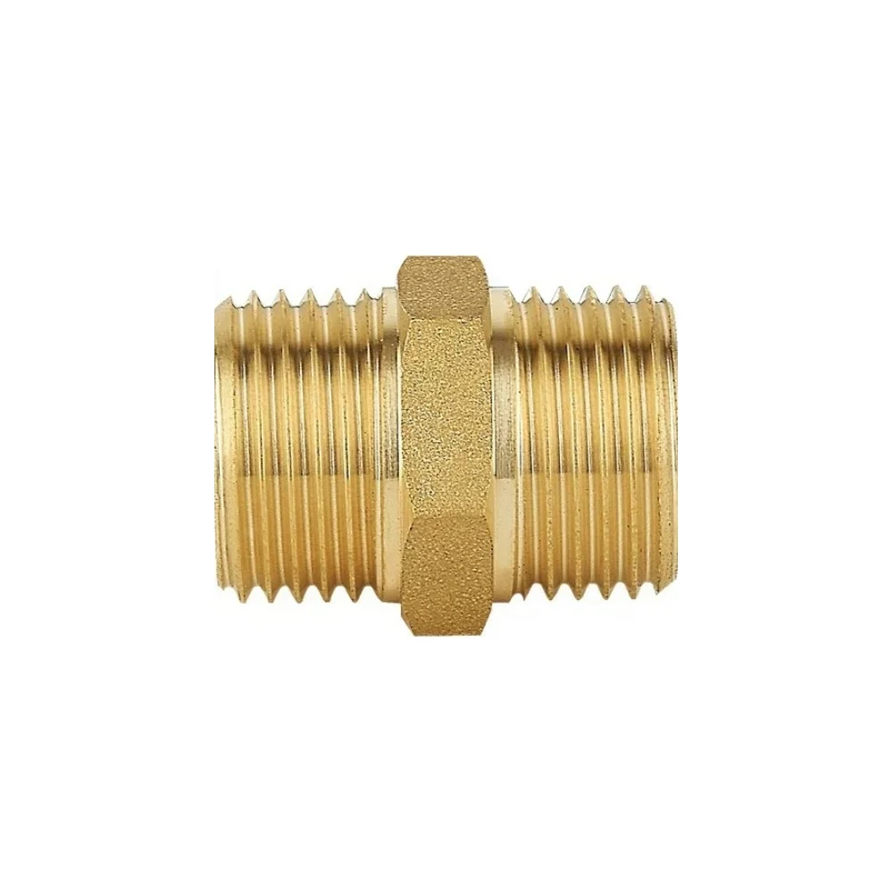 Резьбовой латунный ниппель DOUBLE-LIN LL6020 (1/2")