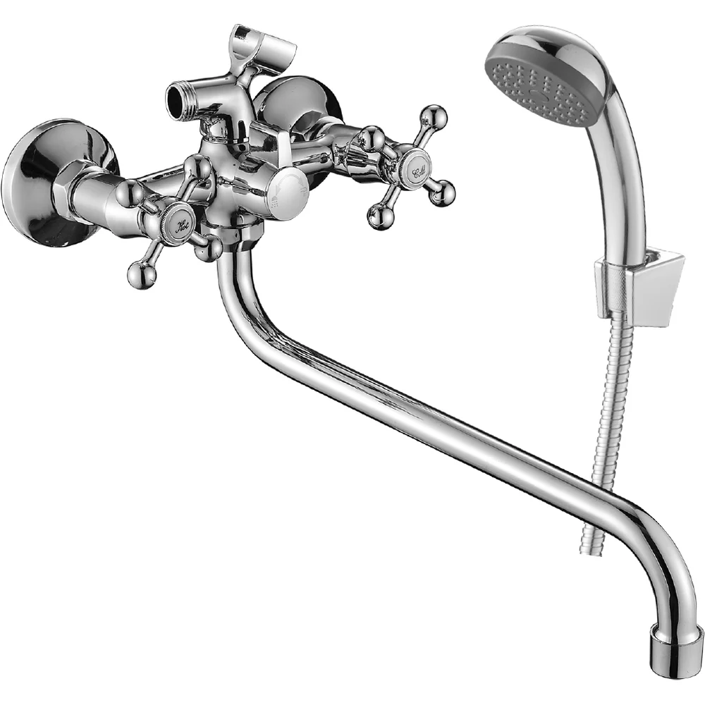 Универсальный двуручный смеситель для ванны decoroom DR54045