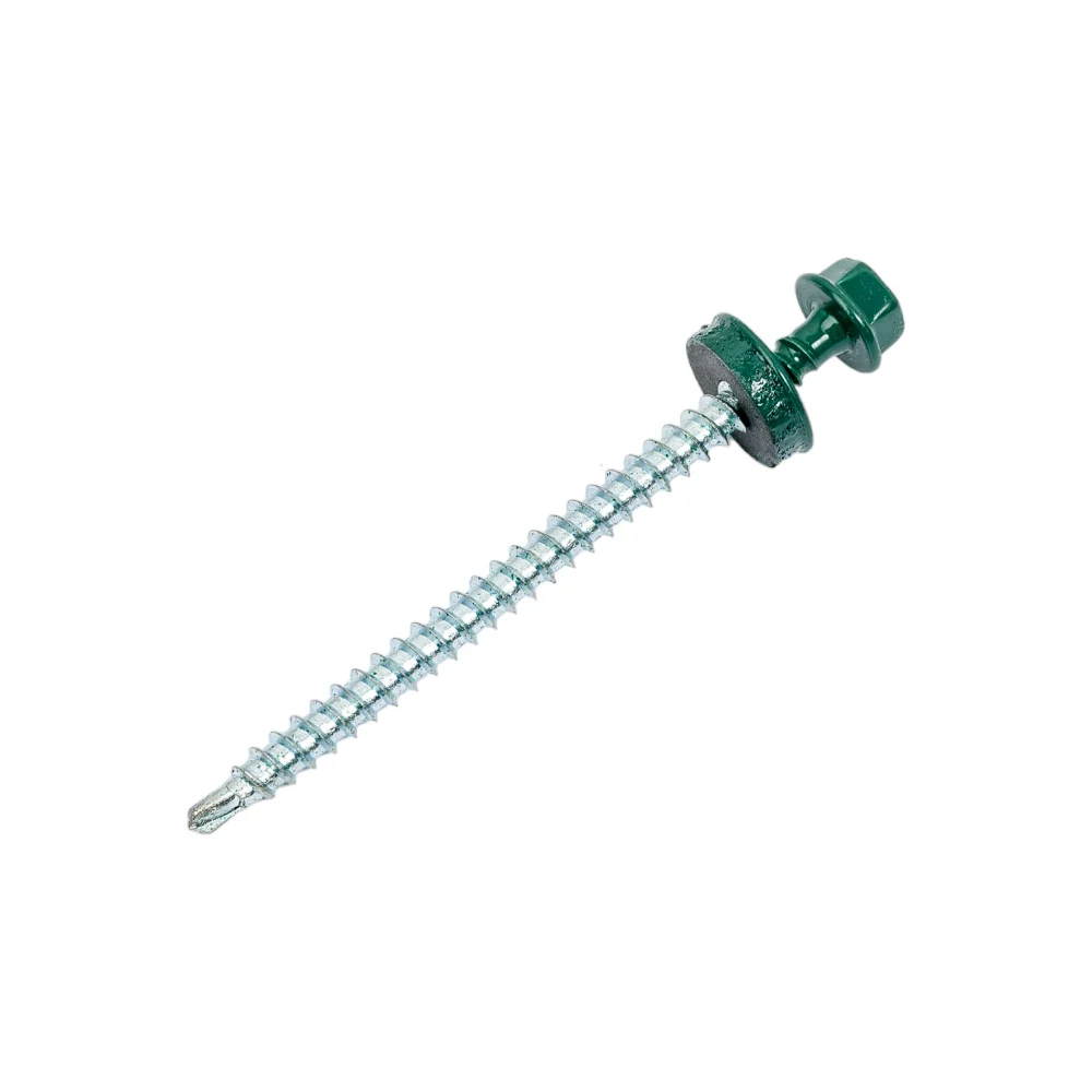 Оцинкованные кровельные саморезы ЗУБР 4.8x70 мм RAL 6005 160 шт. 4-300315-48-070-6005