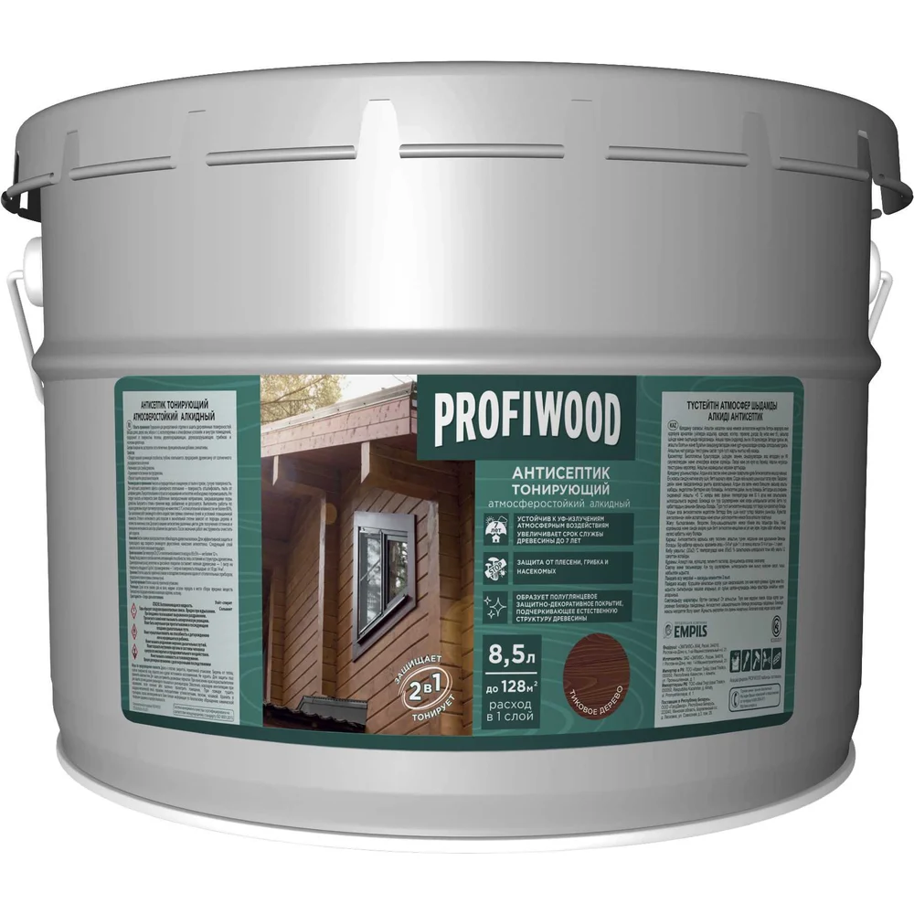 Тонирующий атмосферостойкий алкидный антисептик Profiwood 3914