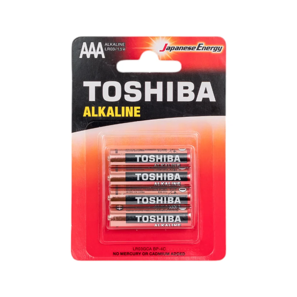 Алкалиновый элемент питания Toshiba LR03 RED 4/card 44540