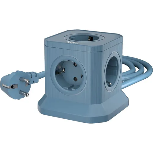 Сетевой фильтр AGNI TP-VE4U5E, 2м, синий [tp-ve4u5e-2m-blue]