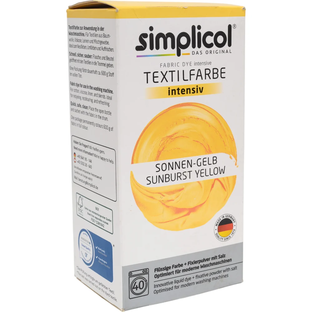 Краска для окрашивания текстиля SIMPLICOL INTENSIV желтый 400 г 1801