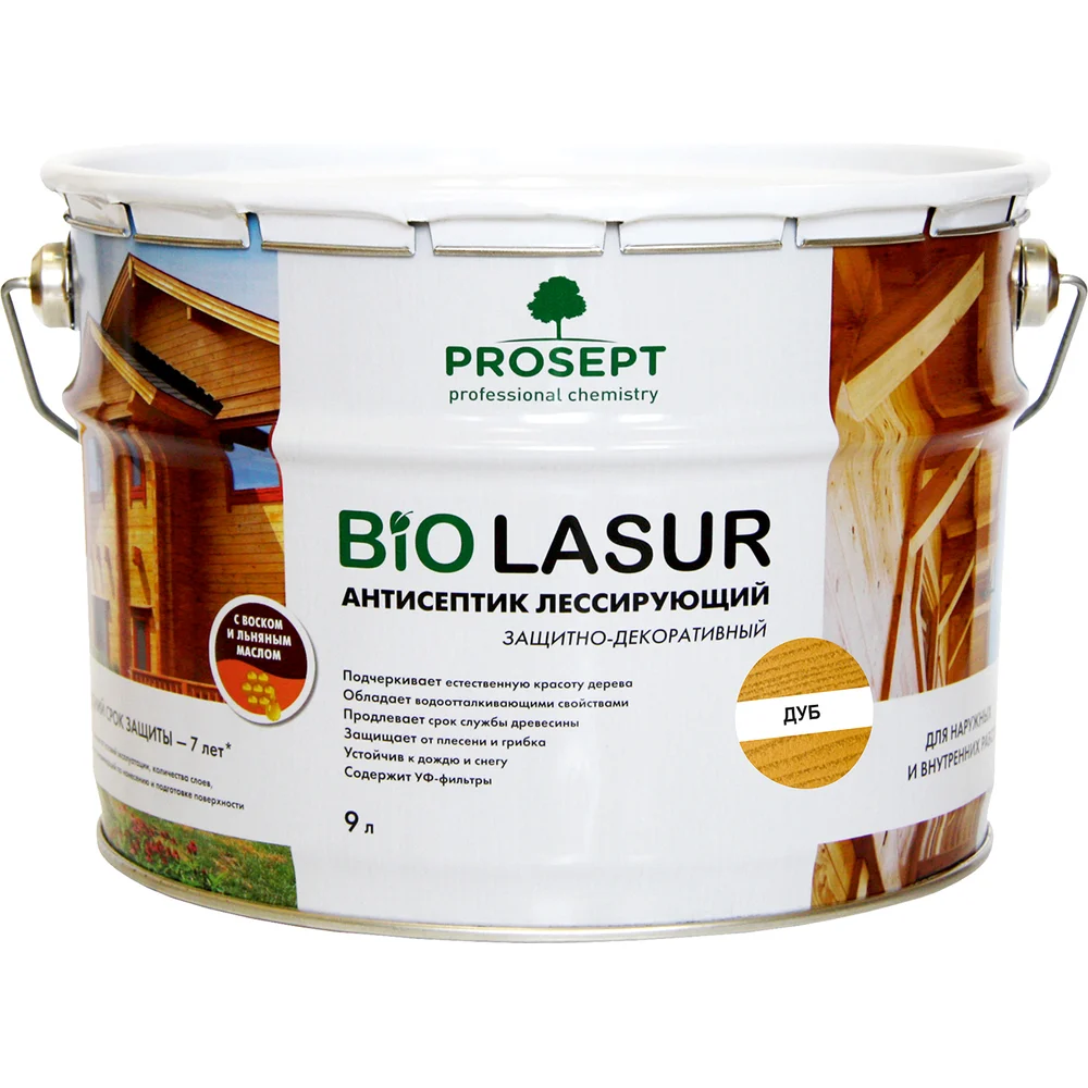 Лессирующий защитно-декоративный пропитка PROSEPT BIO LASUR 036-9