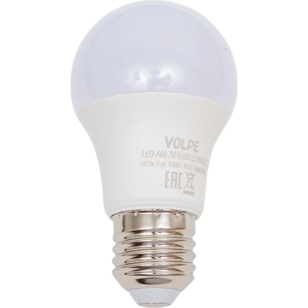 Светодиодная лампа Volpe LED-A60-7W/6500K/E27/FR/SLS UL-00008773