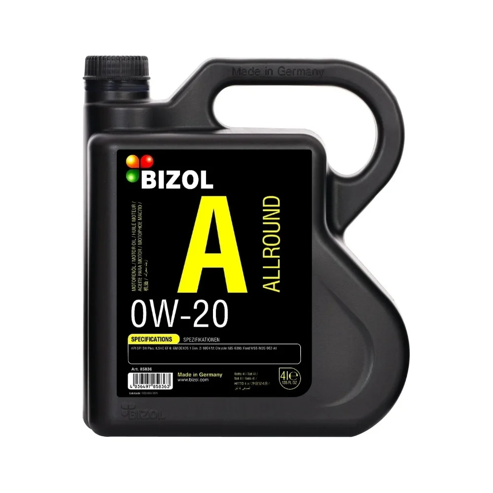 НС-синтетическое моторное масло Bizol Allround 0W-20, SP, GF-6A 85836
